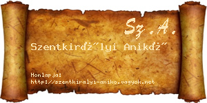 Szentkirályi Anikó névjegykártya