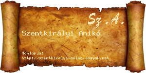 Szentkirályi Anikó névjegykártya