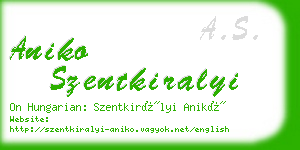 aniko szentkiralyi business card